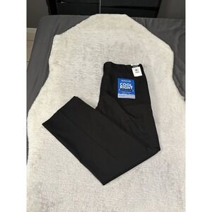 New Haggar Cool Right Performance Flex Black Pants Size 38x32 Pleated Classic